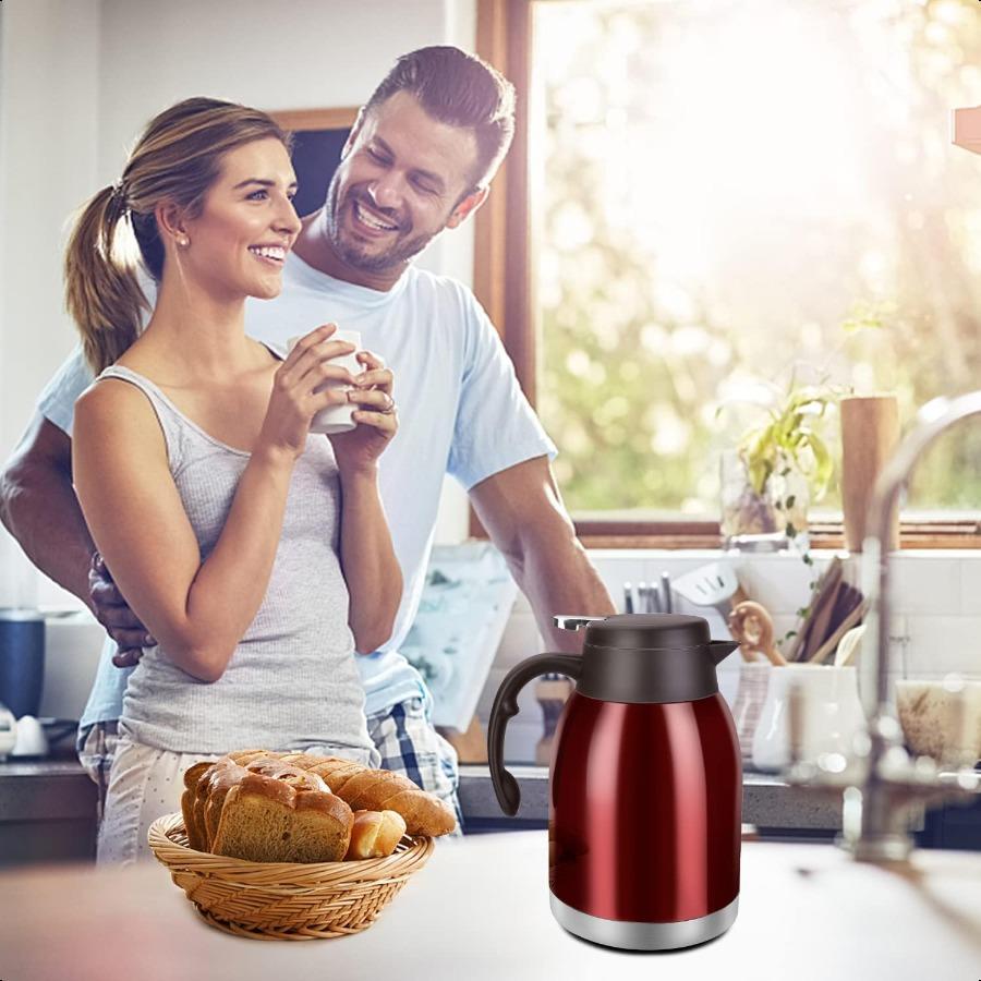 

54oz Stainless Steel Coffee Carafe Unbreakable Double Wall Vacuum Flask Large Capacity 1.6L Water Tea Pot Beverage Pitcher for United States