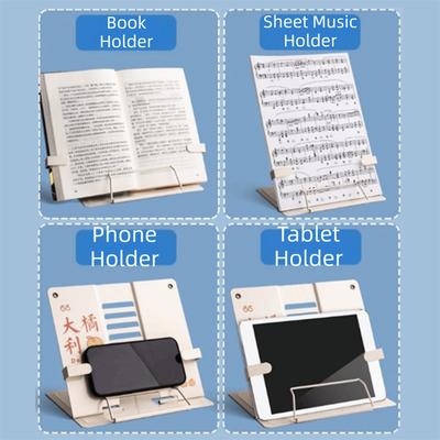 6 Adjustable Positions Desk Book Holder Adjustable Width Heavy Duty Metal Document Holder with A Wave of Hands Portable