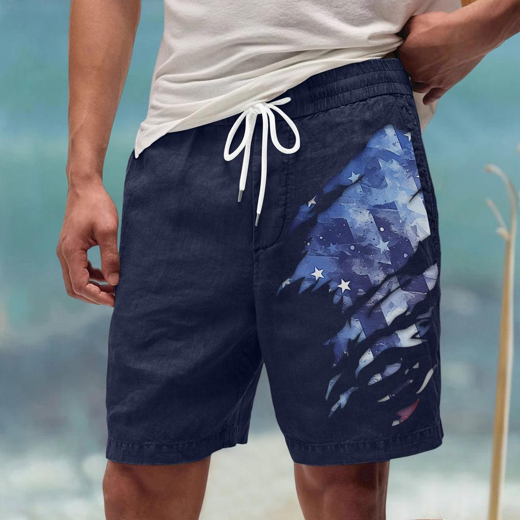Męskie letnie, duże, swobodne, luźne spodnie sportowe, szorty plażowe