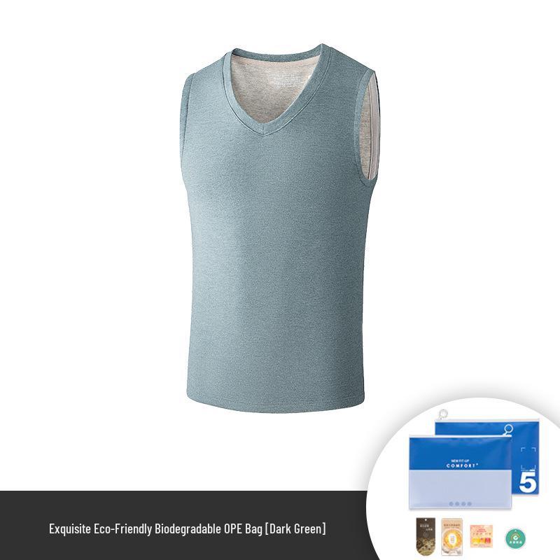 

Meiya Bi Men s Fleece-Lined Cashmere Silk Thermal Vest 3XL (85.5~95 kg)