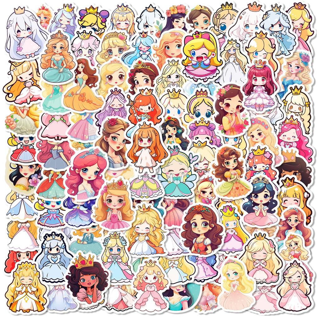 100 Cartoon Princess Children Reward Princess Little Girl Toys Doodle Stickers DIY