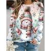 Christmas Snowman 3D Printed Sweatshirt Women's Fashion Casual Street Style Crew Neck Hoodie Y2k Pullover Harajuku Style Top Wom