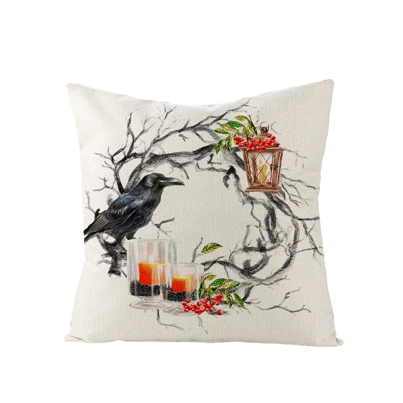 Neue Halloween Polyester Kissenbezug Zuhause Zuhause Schlafzimmer Sofa Kissen Lendenkissenbezug