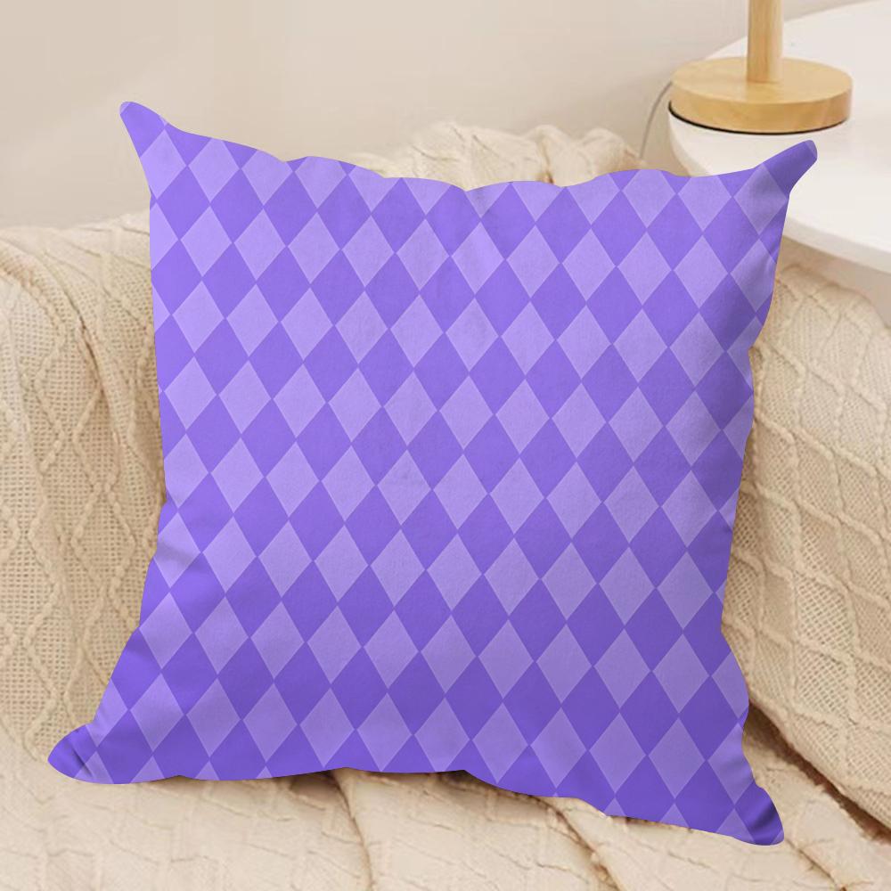 

purple diamond pattern Cushion Cover Soft Plush Fabric DoubleSided Printed Cushion Covers for All Seasons Modern HomeDecor Gift 30cmx30cm