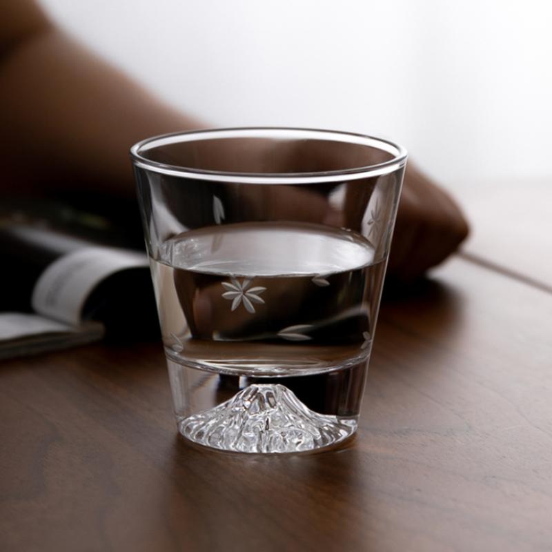 310ml/350ml Creative 2pcs Cocktail Glass Iceberg Cup Snowflake Patterned Wine Glass Elegant Tea Cup Heat-resistant Water Bottle