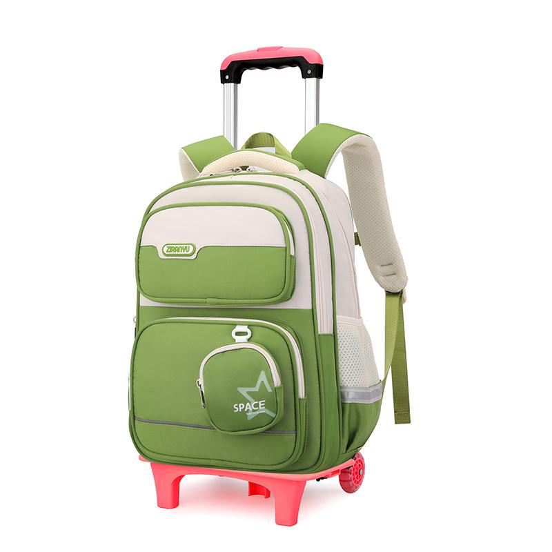 Kids Wheeled Trolley Backpack 2-in-1 Waterproof Rolling School Bag for Boys Girls Primary Students Backpack Book Bag