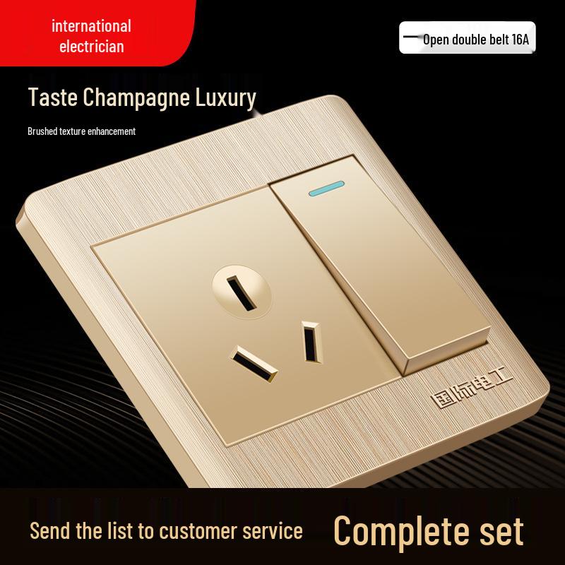 Type 86 Recessed Wall Switch and Socket Panel with USB and Multi-Hole Power Outlets