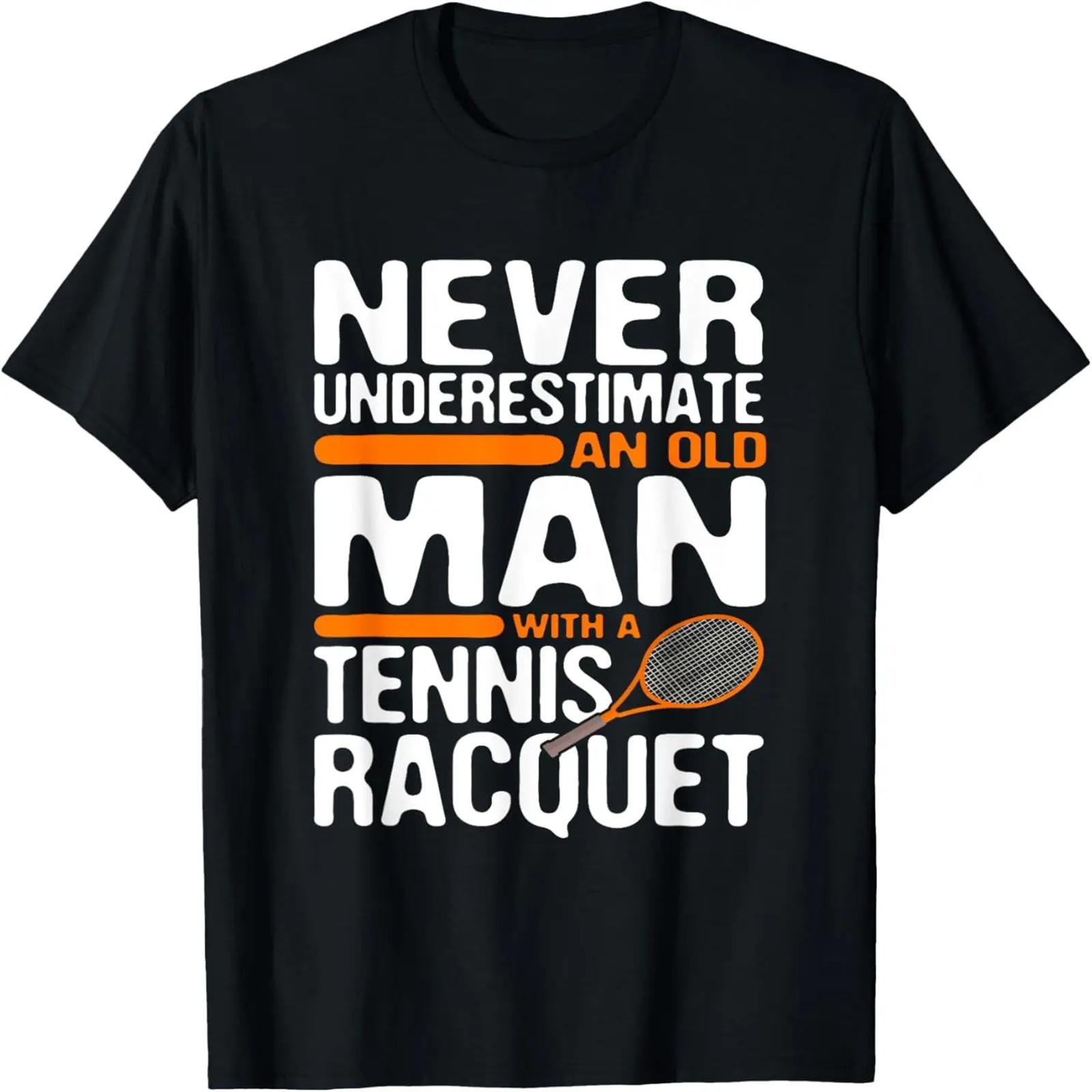

Теннисная футболка Старик с ракеткой Футболки Мужские Папа Дедушка Подарки Футболка XXXXXL чёрный