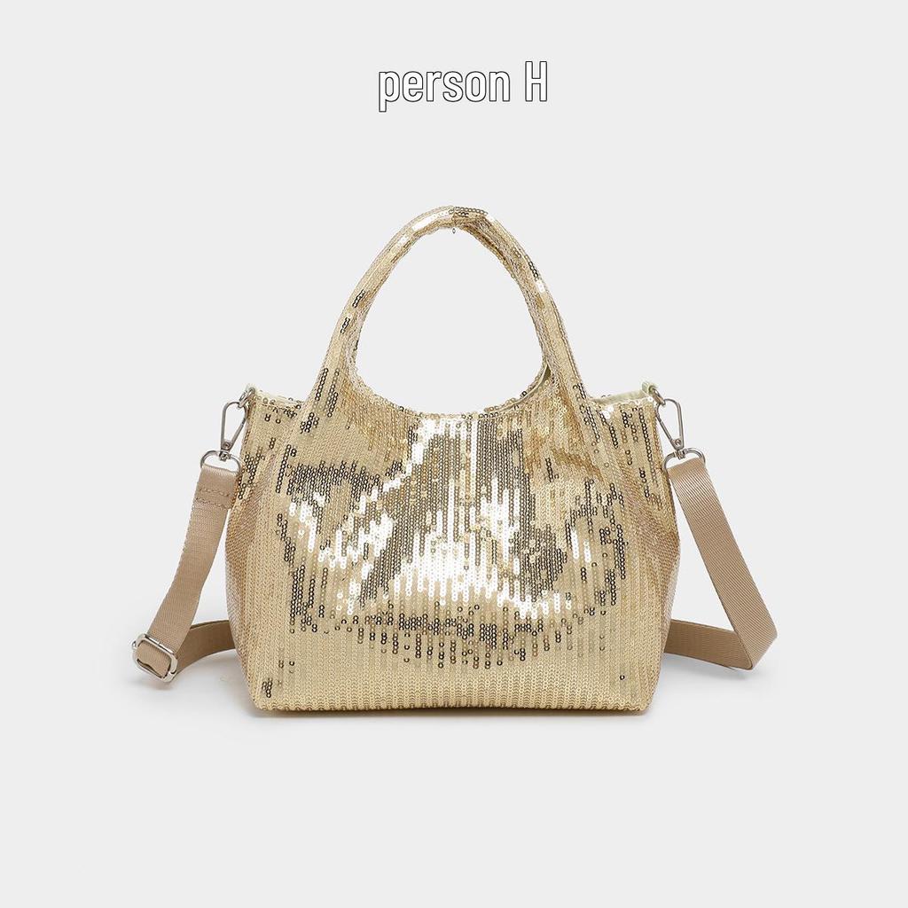 Elegant French Sequin Commuter Bag – Handbag & Crossbody for Evening