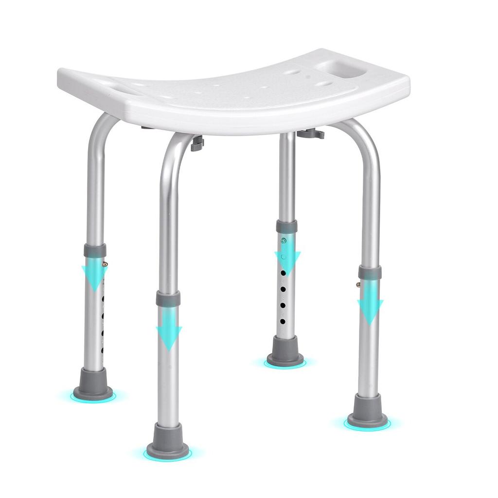 Shower Chair, Adjustable Height Shower Stool with Built-in Handles, Shower Seat for Inside Shower or Tub, Non-Slip Bench Bathtub Stool Seat for