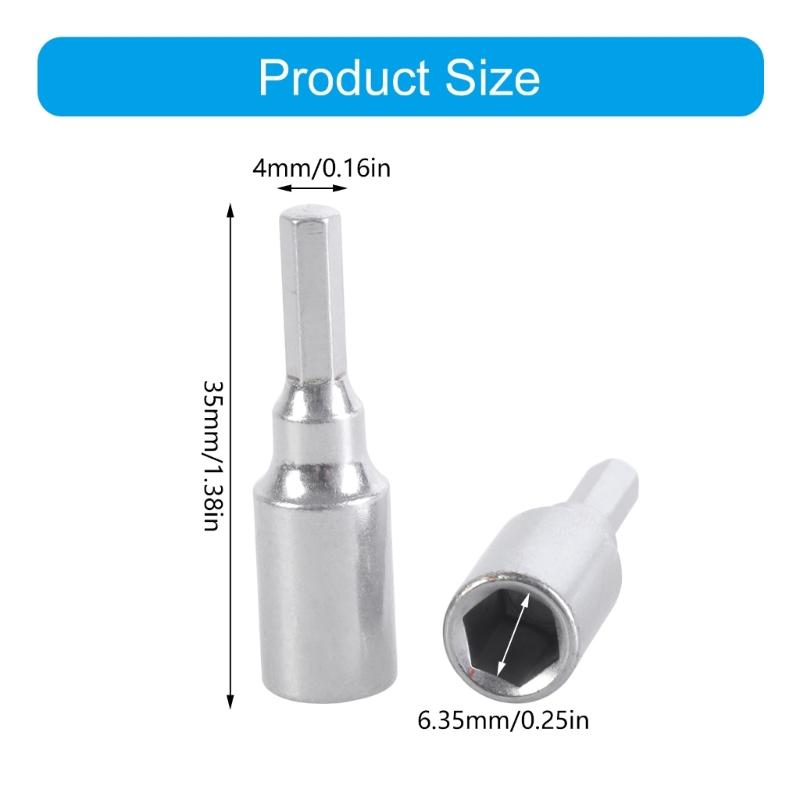 Professional 4mm To 6.35mm Hex Transducer Adapter Socket Magnetic Bit Converter For Screwdriver Drill Bit Hand Tool