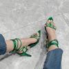 2025 summer new European and American fashion rhinestone gem pointed stiletto open-toed catwalk banquet women's sandals