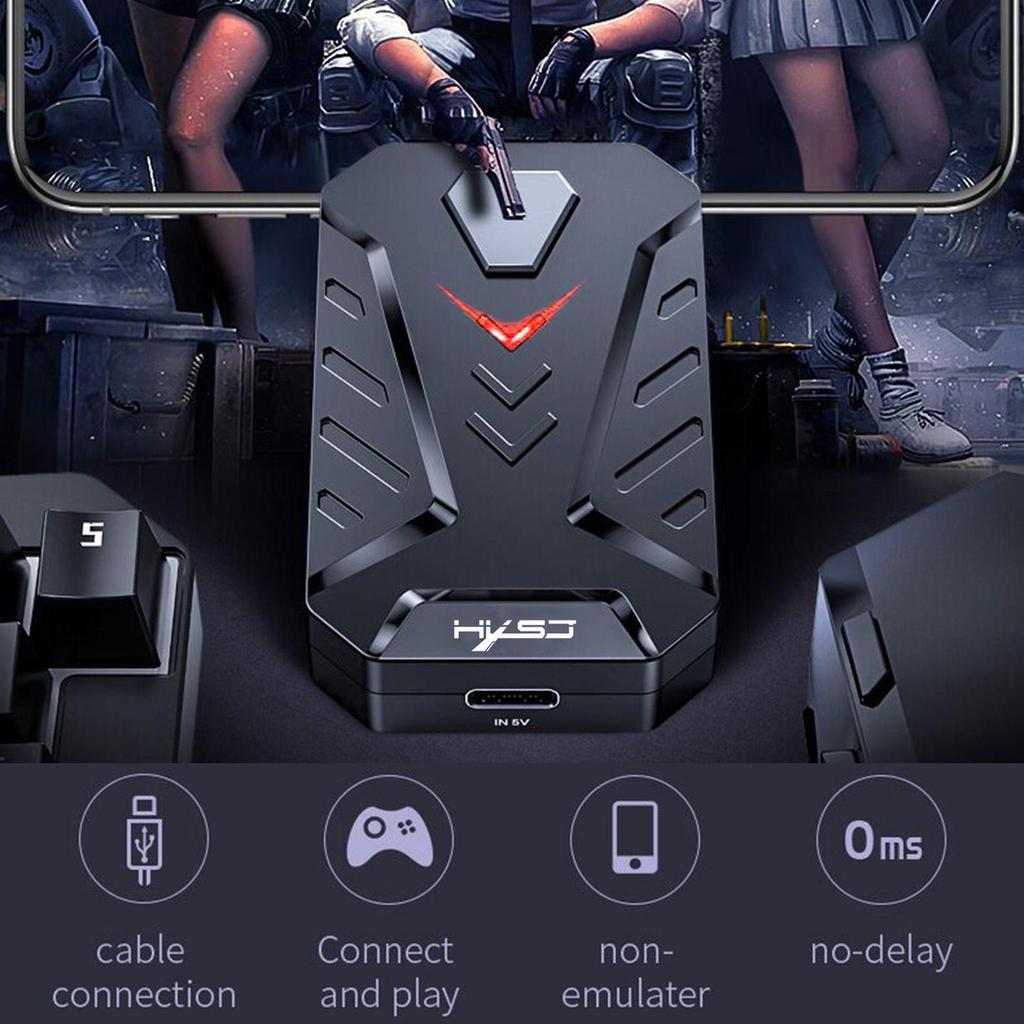 Keyboard Mouse Converter Portable Mobile Game Keyboard and Mouse Adapter BT Connection Support Android System