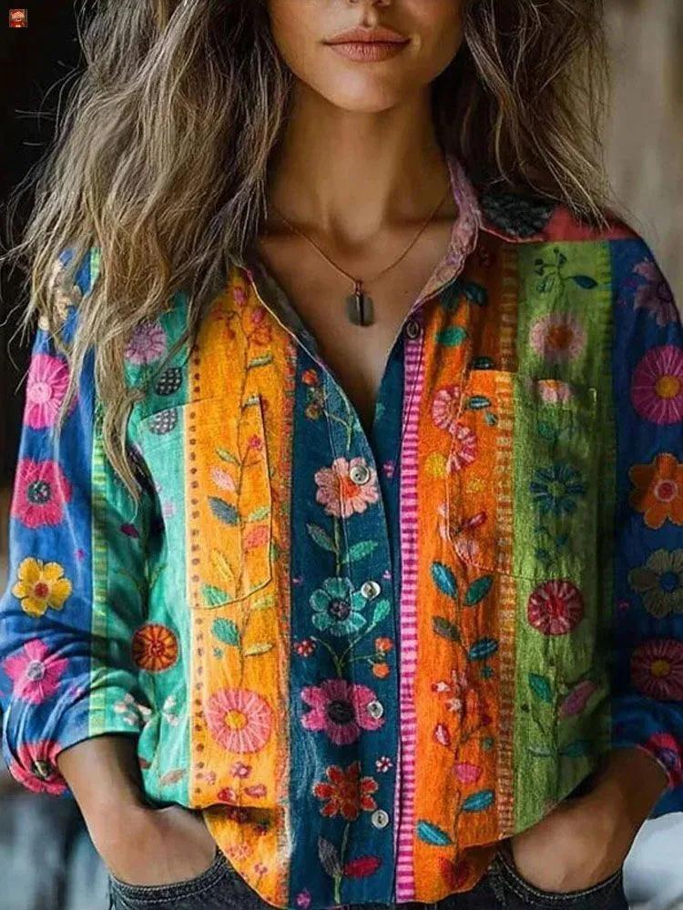 

Women s Shirt Tops V-neck Printed Shirt L