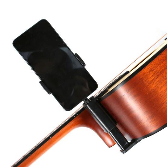 Guitar Phone Holder Adjustable Phone Clip for 6-10.5cm Thick Guitar Ukulele Universal Smartphone Mount Camera Clamp for Live Broadcast Teaching Video