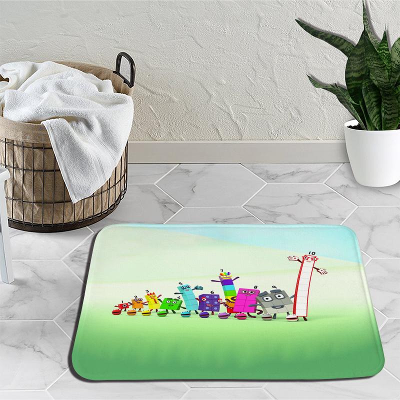 Karikatür Numberblocks Yatak Odası için Halılar Peluş Numarası Dolması Film Halı Başucu Alan Kilim Kaymaz Paspaslar
