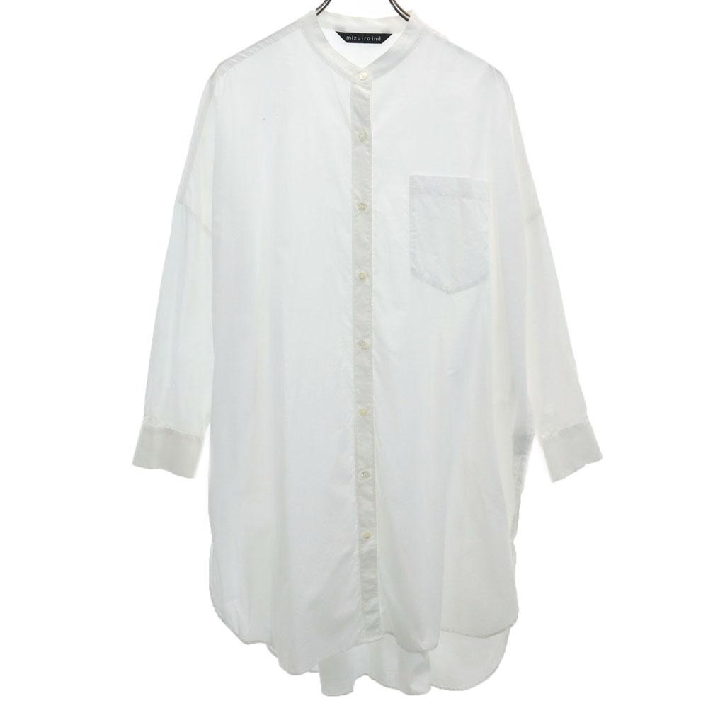 Mizuiro Ind Long Sleeve Stand Collar Shirt Dress White Women Used