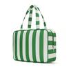 Pink and White Striped Canvas Makeup Bag - Large Capacity Travel Toiletry Handbag for Women