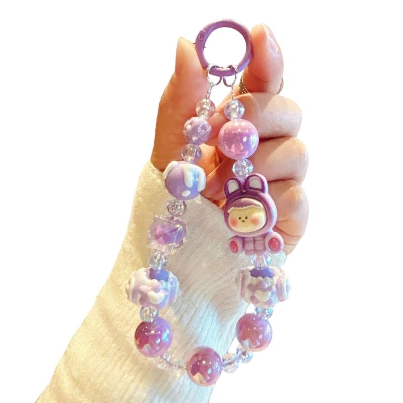 Beaded Phone Bracelet Strap,Phone Beaded Wrist Strap Phone Bracelet Lanyard for Women Phone Keychains Charm