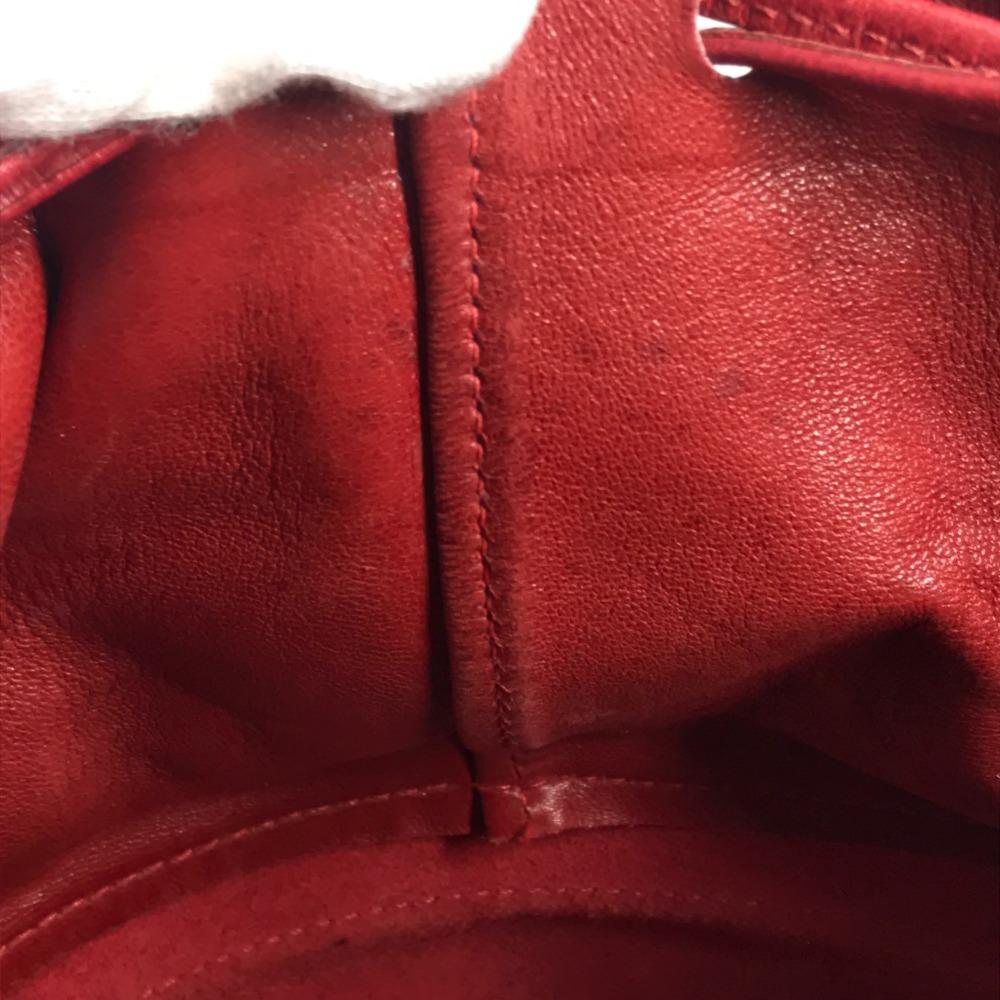 HERMES Tassel fringe Manjoire Drawstring bag Shoulder Bag Courchevel Red