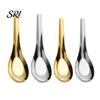 Rust Resistant Spoon Asian Soup Stainless Steel Dinner Mirror Polished Chinese for Bouillon Dessert Cereal Ramen Noodles Wonton Pho Thai Miso