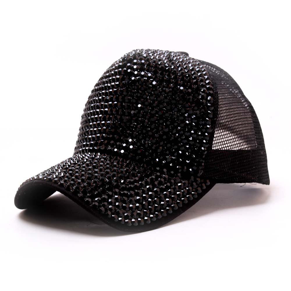 Women's Rhinestone-Inlaid Korean Style Baseball Cap - Sun Protection Fashion for Spring/Summer