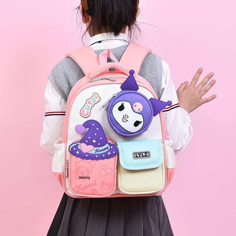 Kuromi Lightweight Cartoon Backpack for Girls - Cute, Weight-Reducing, Ideal for Kindergarteners