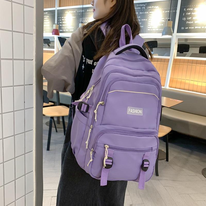 Large Capacity Schoolbag Female High Value Simple Junior High School High School Student College Backpack