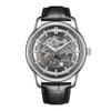 OCHSTIN Men's Skeleton Mechanical Watch - Genuine Leather, Waterproof, Fashionable Business Casual Wristwatch