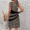 Plus Size V Neck Sleeveless Dress Soft Wild Daisy Print For Courtyard Leisure Time