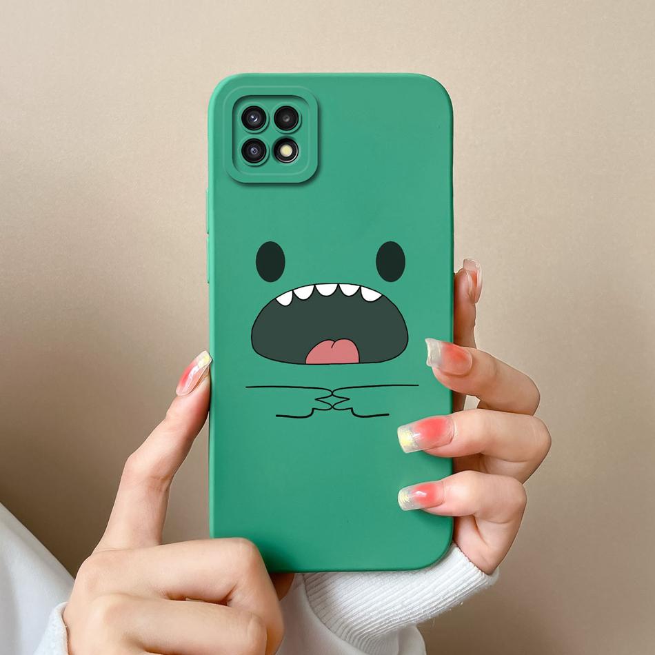 Cases For Samsung A22 5G 4G A22S Cute Soft Liquid Silicone Camera Protector Back Cover For Galaxy A22 A 22 A 22S Coque Bumper