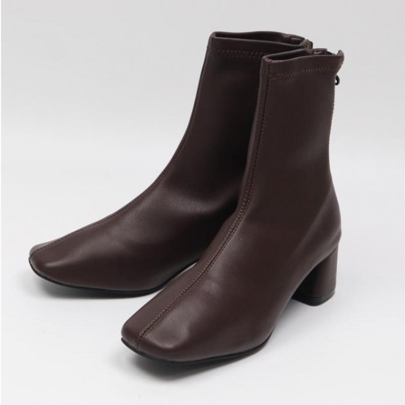 Melting Brown Women Slim Fit Short Boots Ankle Boots
