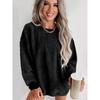 Autumn and Winter Comfortable Casual Pullover Loose Round Neck Fashionable Long Sleeved Sweatshirt for Women