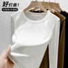 Crew neck long-sleeved t-shirt women's summer new slim-fitting and thin primer women's threaded t-shirt top