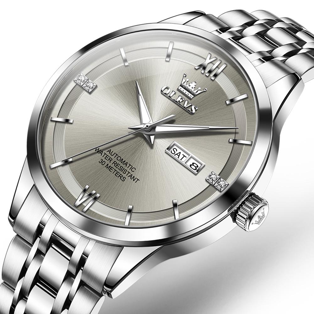 OLEVS Luxury Blue Fully Automatic Men's Watch Original Waterproof Date Stainless Steel Mechanical Watch Men's