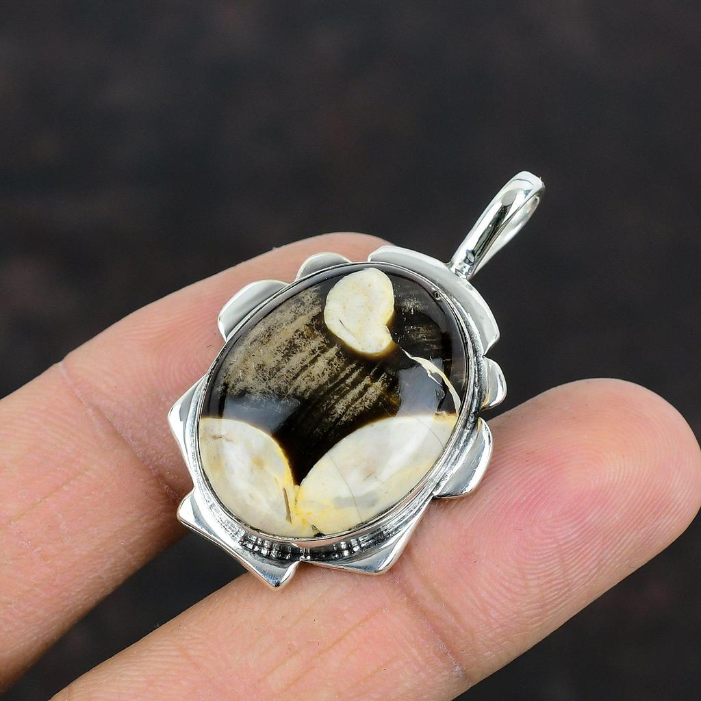 Peanut Wood Jasper Pendant Natural Gemstone Pendant 925 Sterling Silver Pendant Handmade Dainty Jewelry Gift For Women Healing Stone Pendant