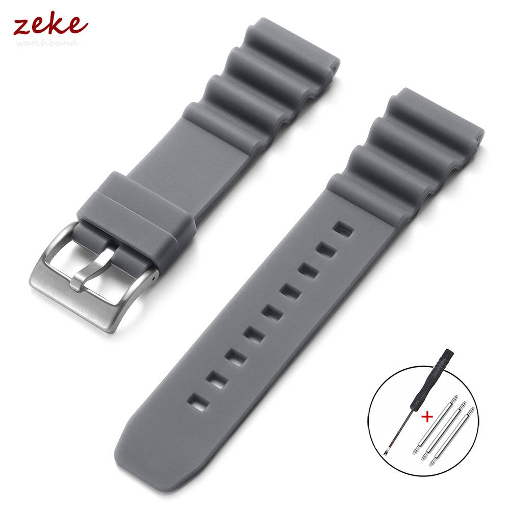 Soft Silicone Rubber Watch Strap 20mm 22mm Men Women Sport Waterproof Breathable Wrist Band Pin Buckle Bracelet for Seiko SKX007