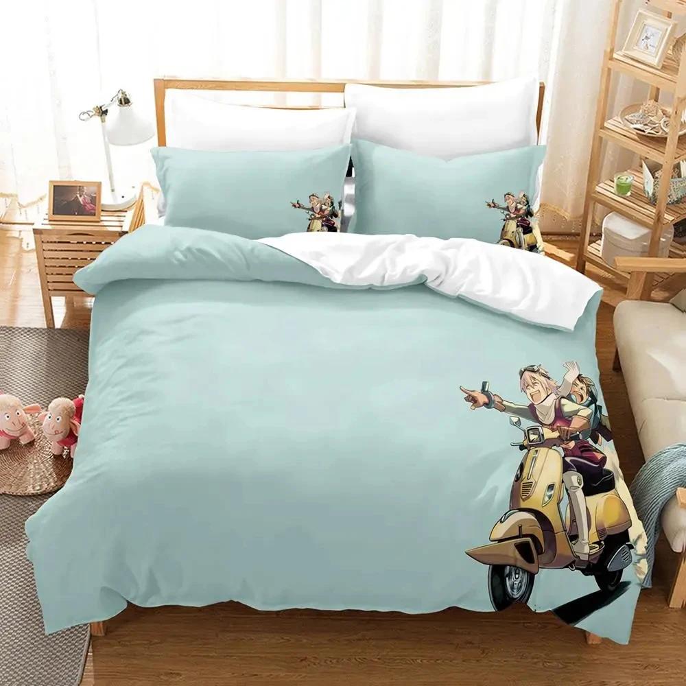 2024 FLCL Alternative Boys Bedroom Bedspread Single Twin Full Queen King Size Anime B Quilt Cover Pillowcaseed Sheet Set