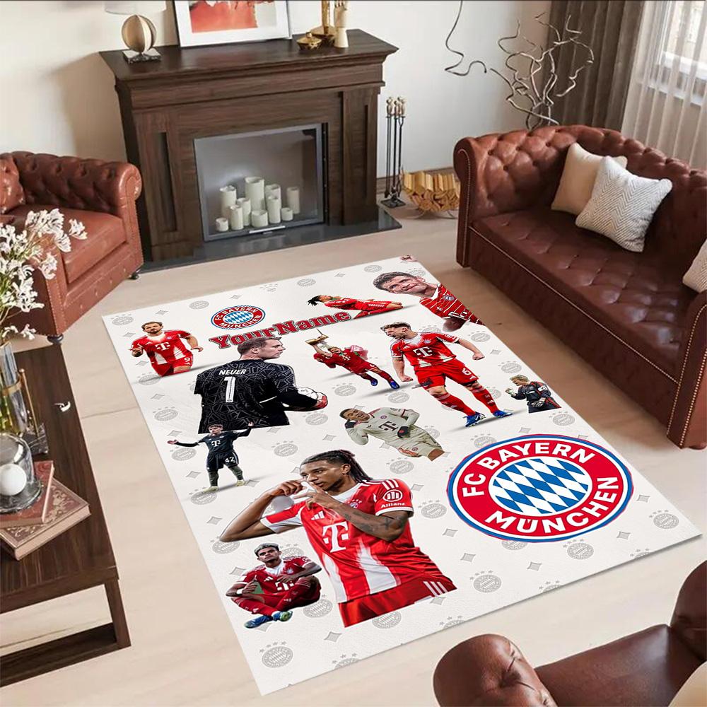 Bayern Munich Customize Your Name Floor Rug Office Rug Suitable for Entryway Balcony Kitchen Hallway Antislip Carpet Office home decor