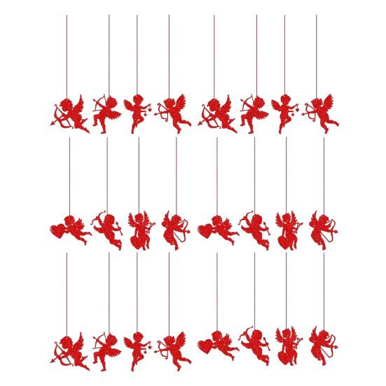 Alla hjärtans dag Cupido Hängande Dekoration Romantisk Cupidoformad Pappersklipp Hänge för Bröllopsdag Semesterfest Dekoration