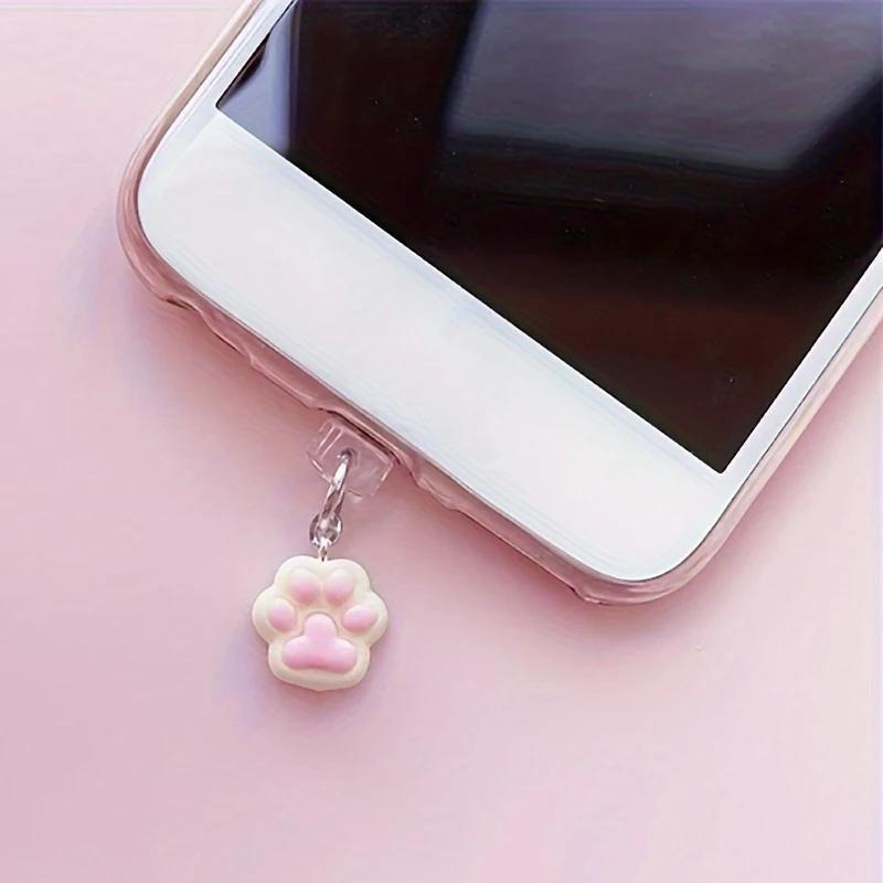 Cute Claw Diamond Phone Dust Plug Phone Accessory Pendant Decoration for IPhone Type-C Charging Interface SJFCS03