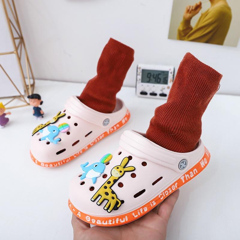 

Детские туфли для дома, милые, для ванной, противоскользящие, с мягкой подошвой, для мужчин и девочек, для улицы 22-23 розовый