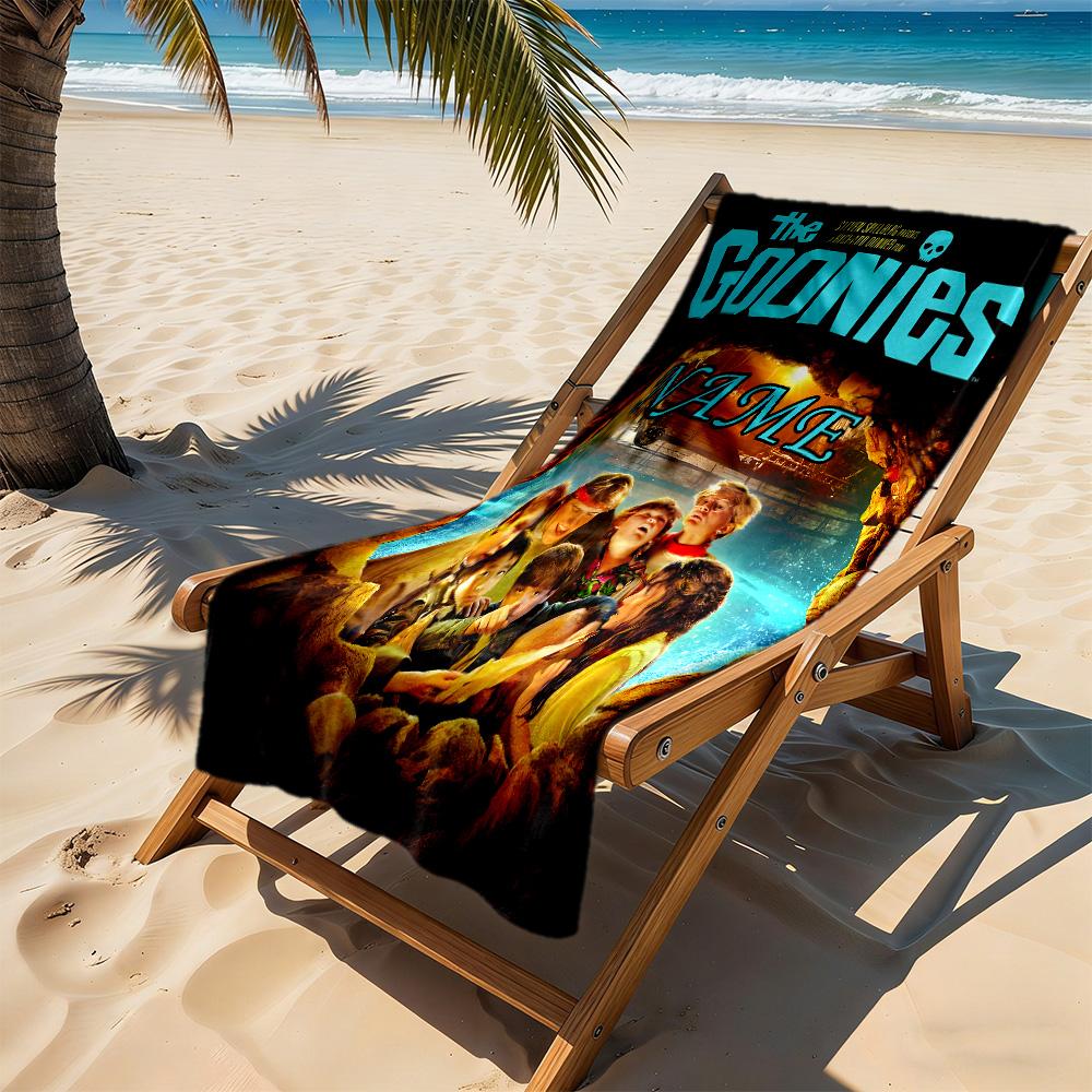 Goonies Adventure Begins Personalized Name Beach Towel Soft Durable Quick-Dry Suitable for Swimming Gym Camping Yoga Vacation