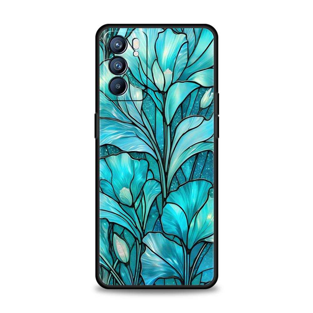 Phone Case For Oppo Reno13 Reno12 Reno11 F Reno10 Pro A54 A53 A95 A76 A74 A57 A98 A80 A79 5G A78 4G Cover Flower Marble Geometry