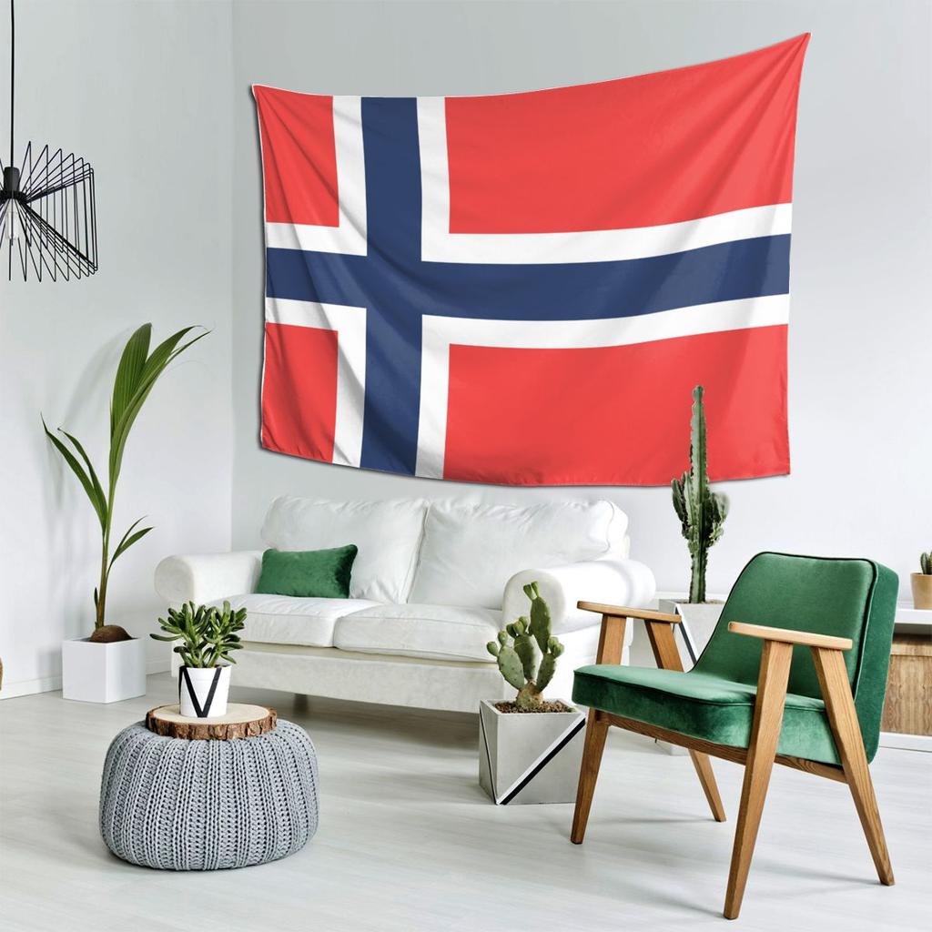 Norway Flag Tapestry Decoration Art Aesthetic Tapestries for Living Room Bedroom Home Wall Cloth Wall Hanging