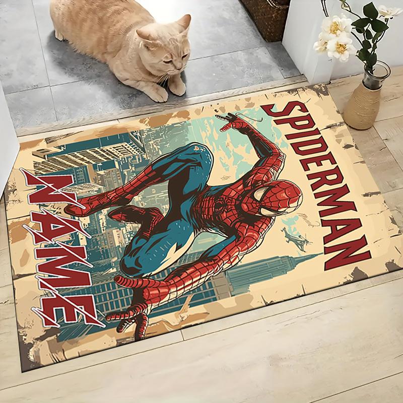 Custom Name "Spiderman Urban Adventure" Carpet Rug Customizable Soft Washable Anti-Slip Home Living Room Sofa Mats Personalized Rug. 09096