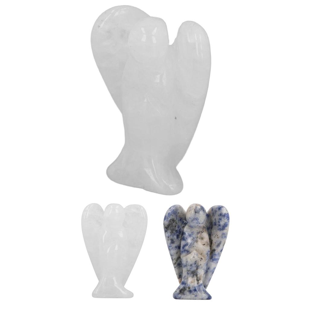 Crystal Angel Figurine 2 Inch Guardian Angel Statue Soothe Mood Pocket Healing Stone