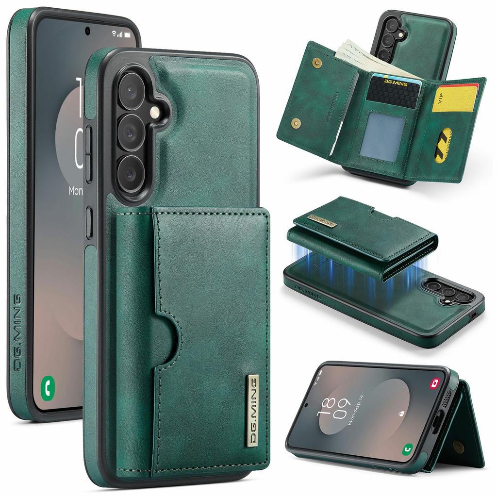 DG.MING M6 Series For Samsung Galaxy S25 FE Case Magnetic Wallet PU + PC + TPU Phone Cover