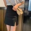Women's Skirt Summer Anti-Exposure Short Skirt High Waist Plus Size Slimming Split A-Line Skirt Academic Black Pencil Skirt Trendy