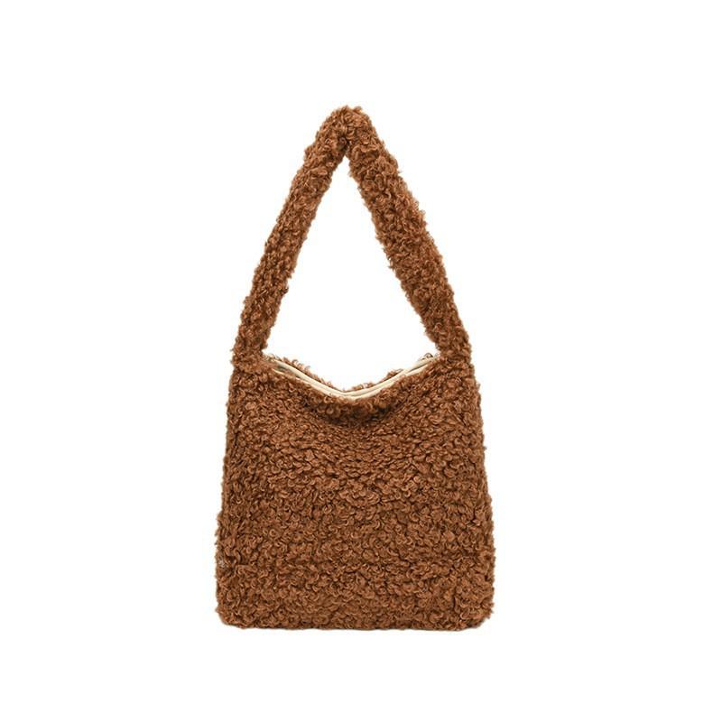 Cashmere Lamb Women's Bag New Fashionable Simple Underarm Fur With Texture Foreign Style All-match Single-shoulder Tote